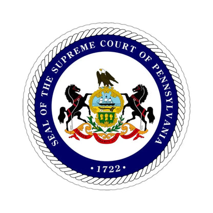Seal of the Supreme Court of Pennsylvania v2 - STICKER Vinyl Kiss-Cut Decal 3 Inch White - The Sticker Space