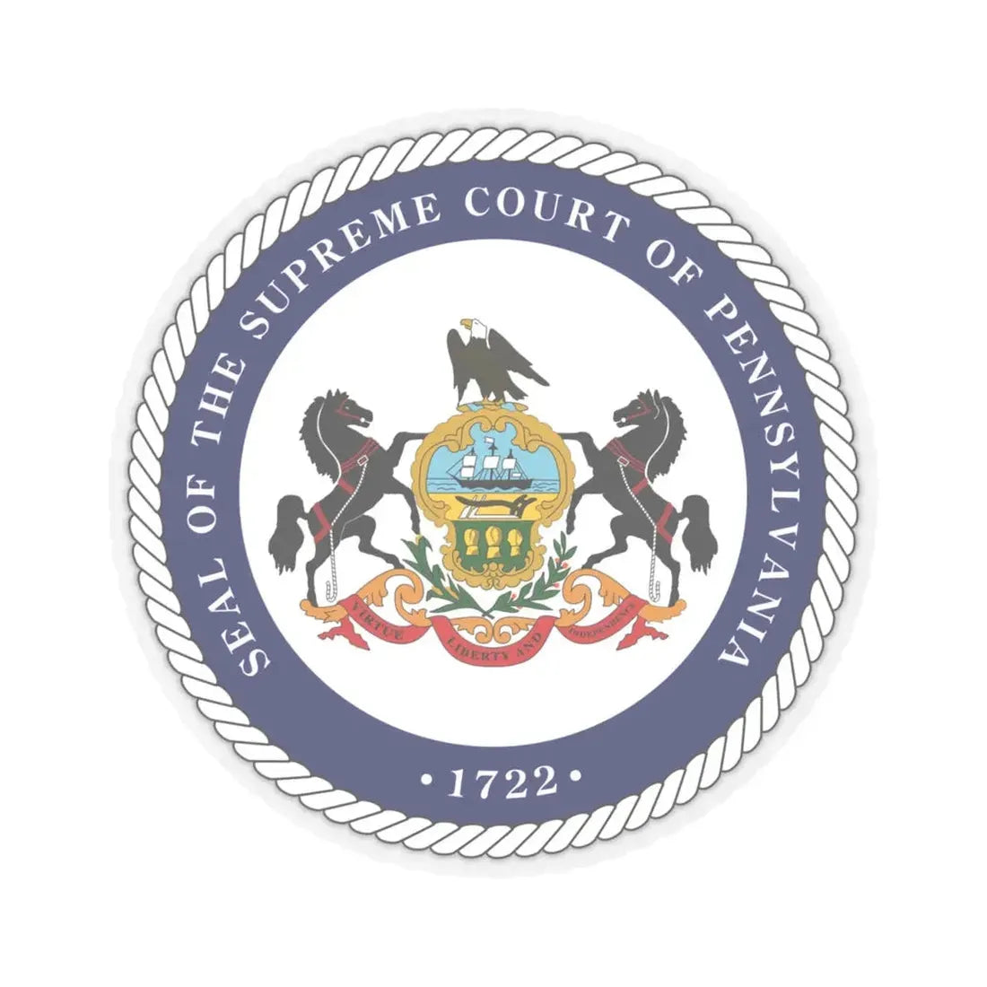 Seal of the Supreme Court of Pennsylvania v2 - STICKER Vinyl Kiss-Cut Decal 4 Inch Transparent - The Sticker Space