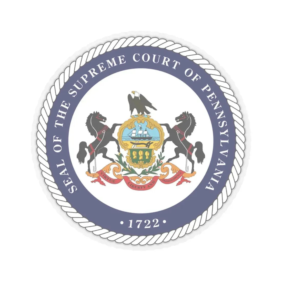 Seal of the Supreme Court of Pennsylvania v2 - STICKER Vinyl Kiss-Cut Decal 6 Inch Transparent - The Sticker Space