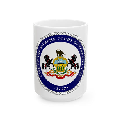 Seal of the Supreme Court of Pennsylvania v2 - White Coffee Mug-15oz-The Sticker Space