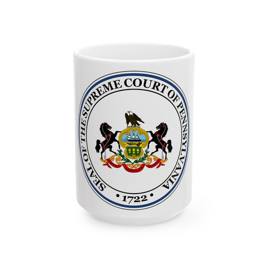 Seal of the Supreme Court of Pennsylvania - White Coffee Mug-15oz-The Sticker Space