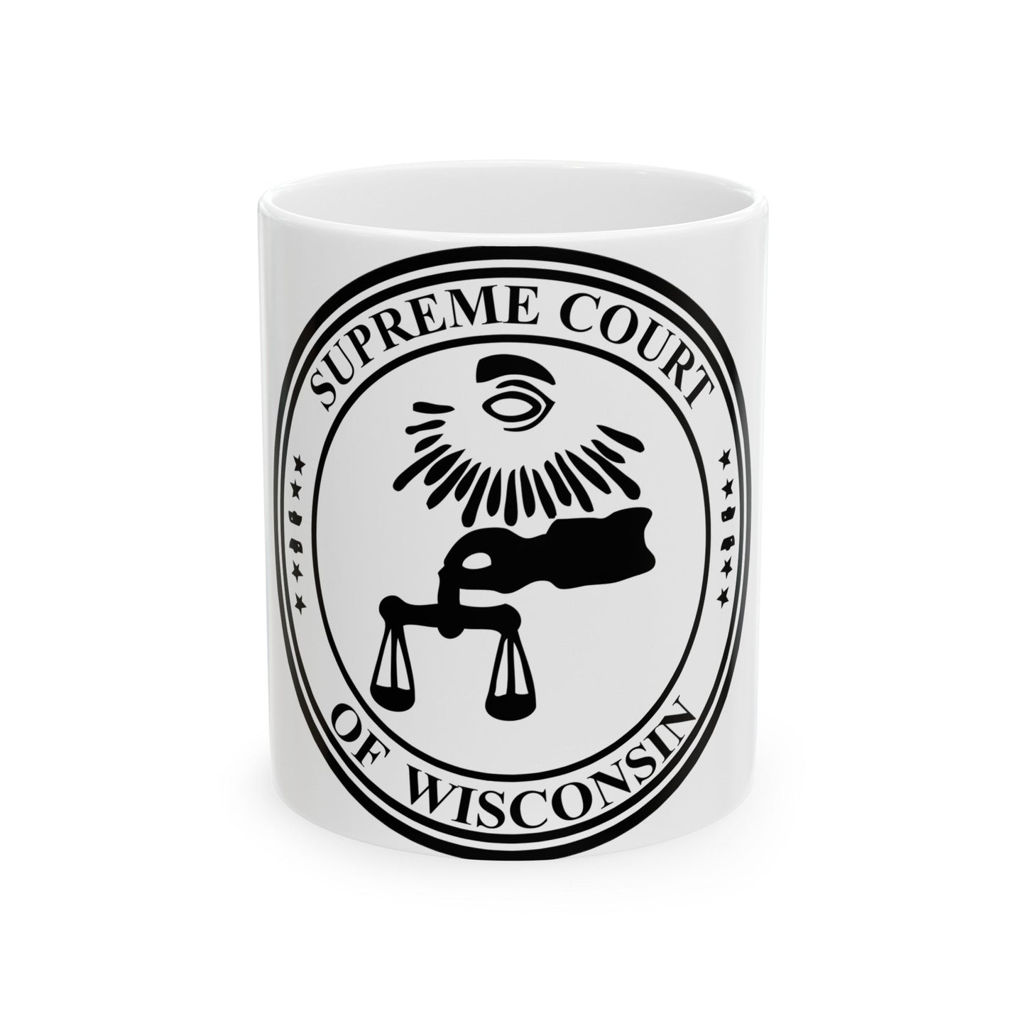 Seal of the Supreme Court of Wisconsin - White Coffee Mug-11oz-The Sticker Space