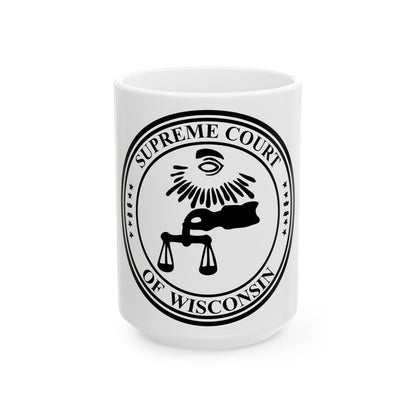 Seal of the Supreme Court of Wisconsin - White Coffee Mug-15oz-The Sticker Space