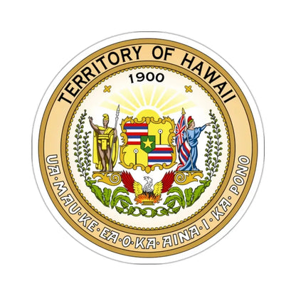 Seal of the Territory of Hawaii - STICKER Vinyl Kiss-Cut Decal 2 Inch White - The Sticker Space