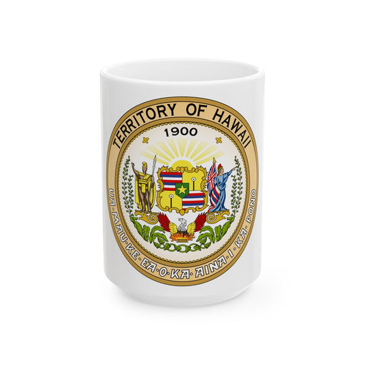 Seal of the Territory of Hawaii - White Coffee Mug-15oz-The Sticker Space