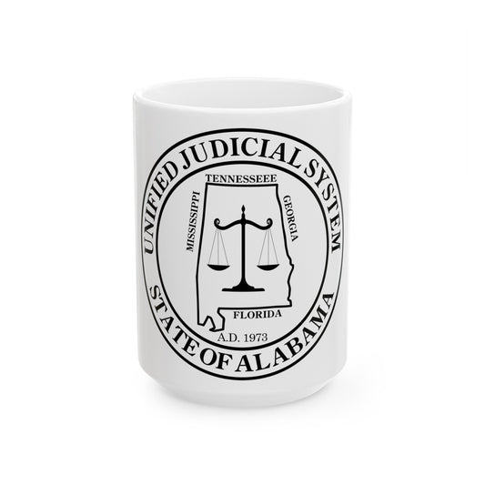 Seal of the Unified Judicial System of Alabama - White Coffee Mug-15oz-The Sticker Space