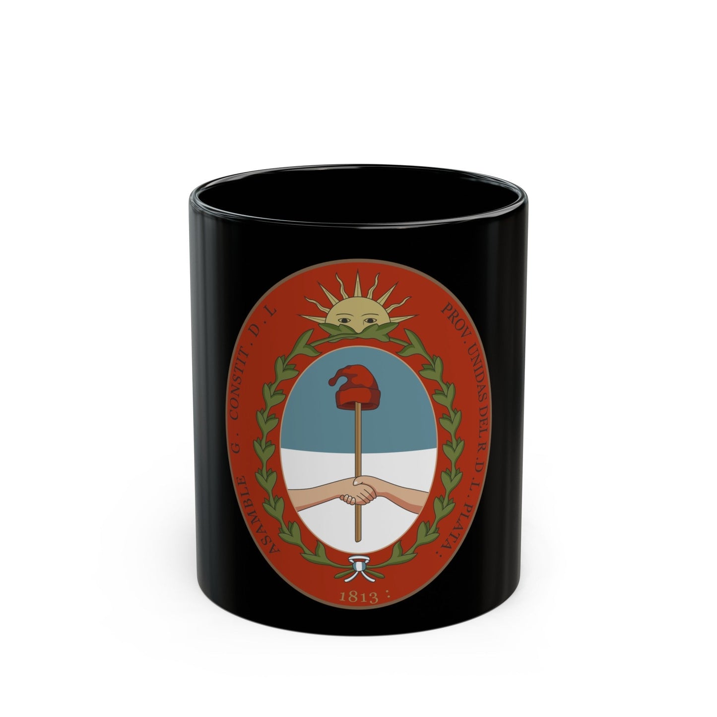 Seal of the United Provinces of the Rio de la Plata - Black Coffee Mug-11oz-The Sticker Space