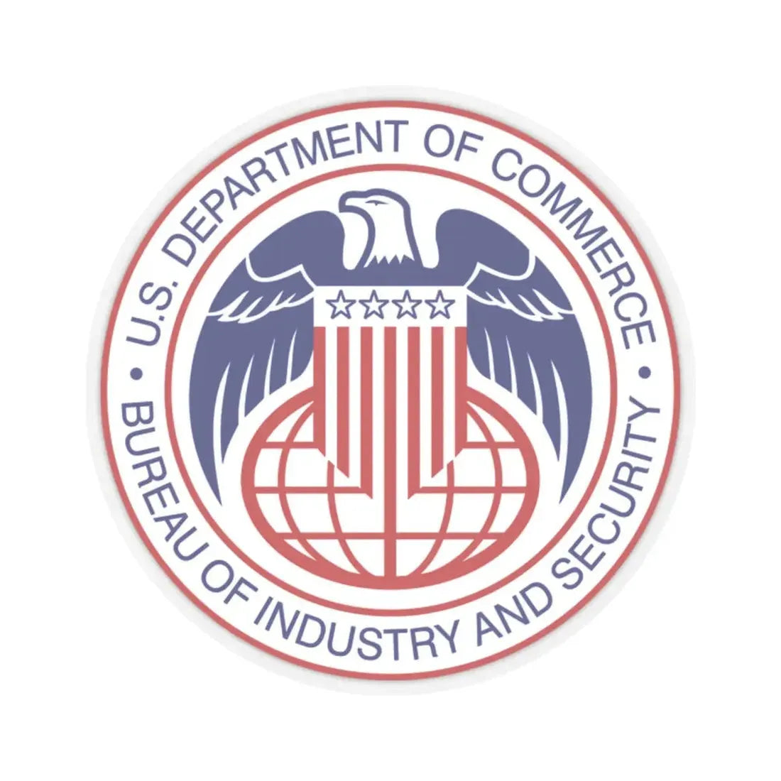 Seal of the United States Bureau of Industry and Security a part of the Department of Commerce - STICKER Vinyl Kiss-Cut Decal 2 Inch Transparent - The Sticker Space