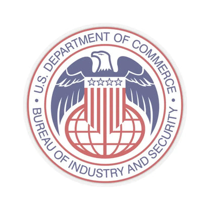 Seal of the United States Bureau of Industry and Security a part of the Department of Commerce - STICKER Vinyl Kiss-Cut Decal 2 Inch Transparent - The Sticker Space