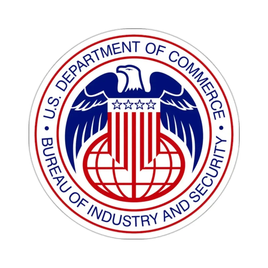 Seal of the United States Bureau of Industry and Security a part of the Department of Commerce - STICKER Vinyl Kiss-Cut Decal 2 Inch White - The Sticker Space