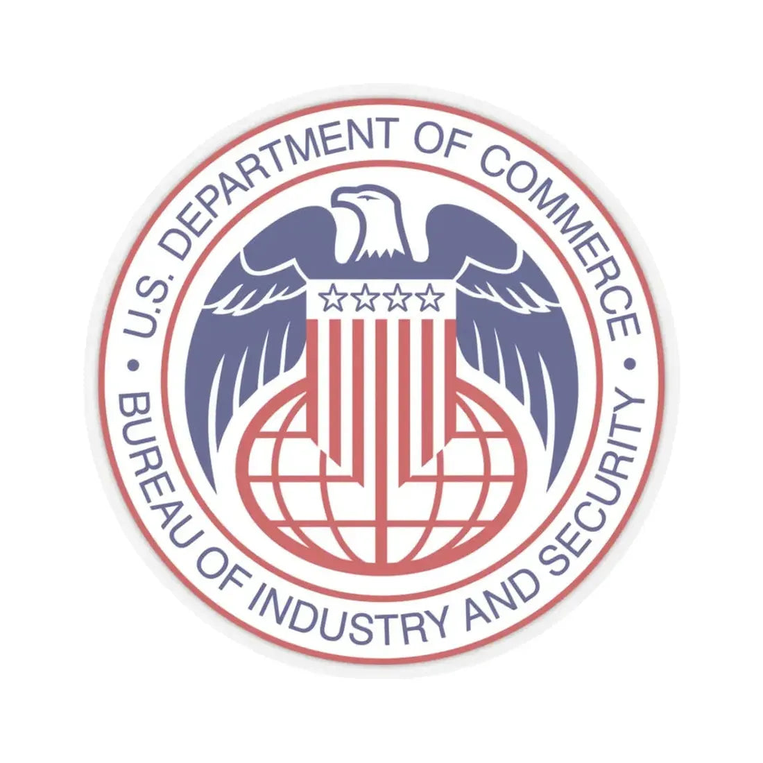 Seal of the United States Bureau of Industry and Security a part of the Department of Commerce - STICKER Vinyl Kiss-Cut Decal 3 Inch Transparent - The Sticker Space