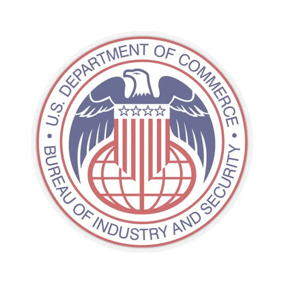 Seal of the United States Bureau of Industry and Security a part of the Department of Commerce - STICKER Vinyl Kiss-Cut Decal 3 Inch Transparent - The Sticker Space