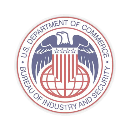 Seal of the United States Bureau of Industry and Security a part of the Department of Commerce - STICKER Vinyl Kiss-Cut Decal 4 Inch Transparent - The Sticker Space