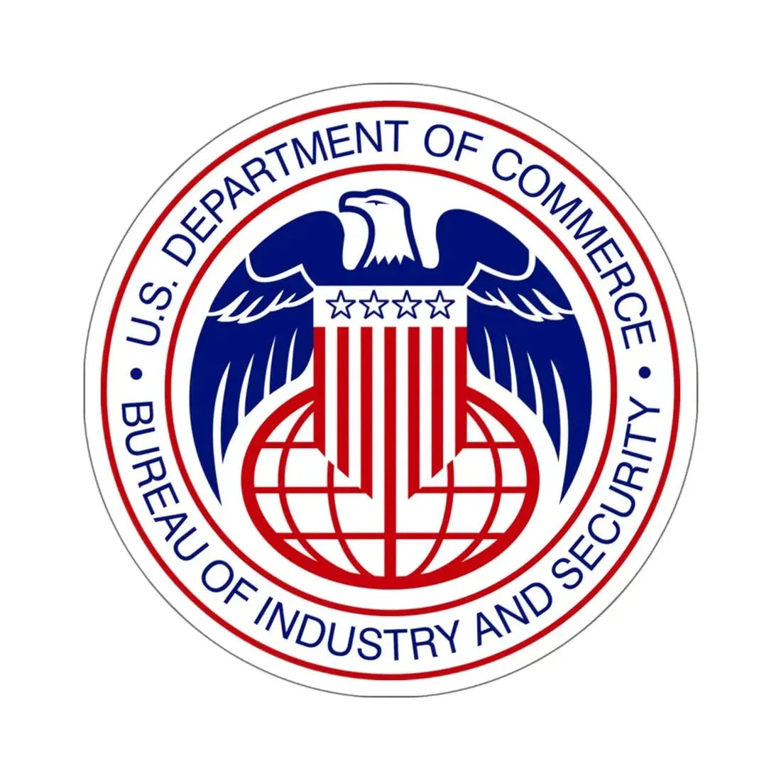 Seal of the United States Bureau of Industry and Security a part of the Department of Commerce - STICKER Vinyl Kiss-Cut Decal 6 Inch White - The Sticker Space
