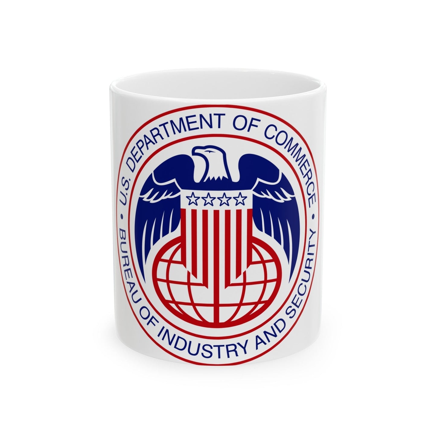 Seal of the United States Bureau of Industry and Security a part of the Department of Commerce - White Coffee Mug-11oz-The Sticker Space