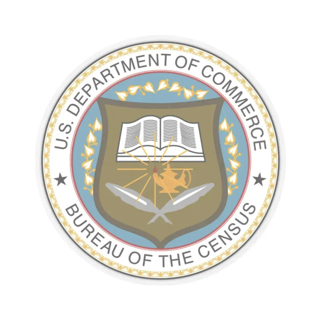 Seal of the United States Census Bureau - STICKER Vinyl Kiss-Cut Decal 2 Inch Transparent - The Sticker Space