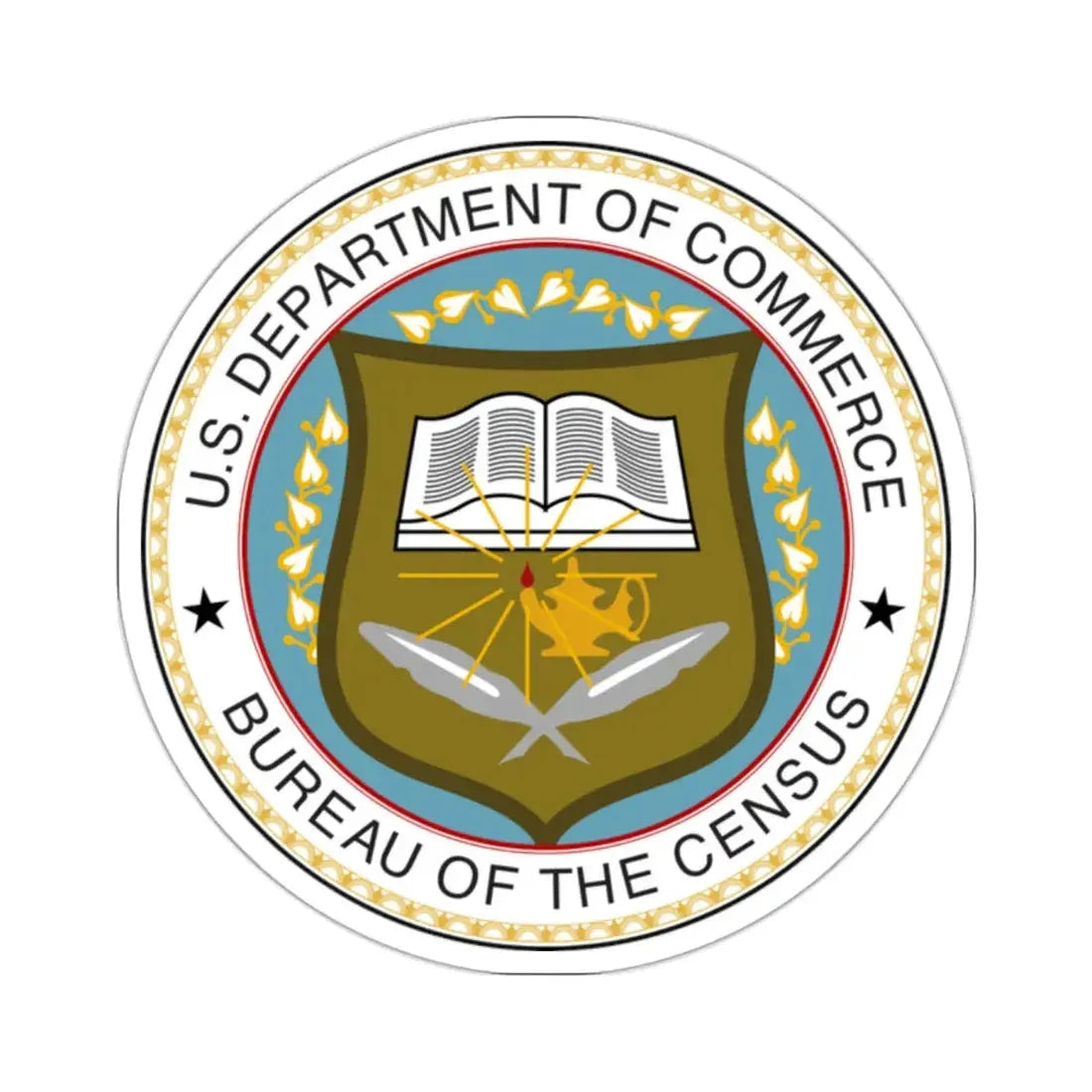Seal of the United States Census Bureau - STICKER Vinyl Kiss-Cut Decal 2 Inch White - The Sticker Space