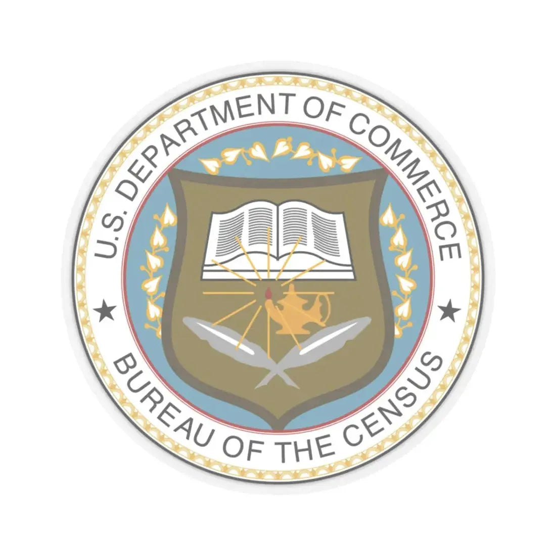 Seal of the United States Census Bureau - STICKER Vinyl Kiss-Cut Decal 3 Inch Transparent - The Sticker Space