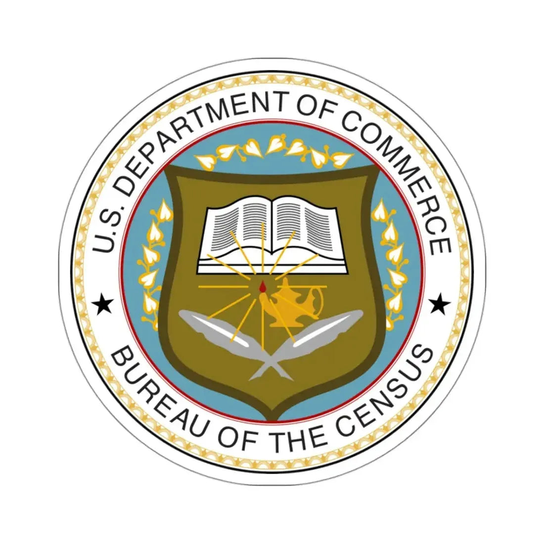 Seal of the United States Census Bureau - STICKER Vinyl Kiss-Cut Decal 3 Inch White - The Sticker Space