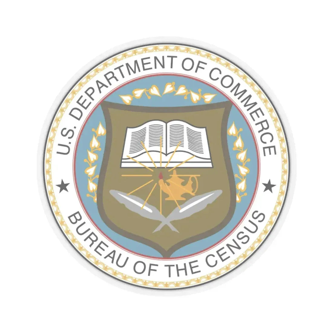 Seal of the United States Census Bureau - STICKER Vinyl Kiss-Cut Decal 6 Inch Transparent - The Sticker Space