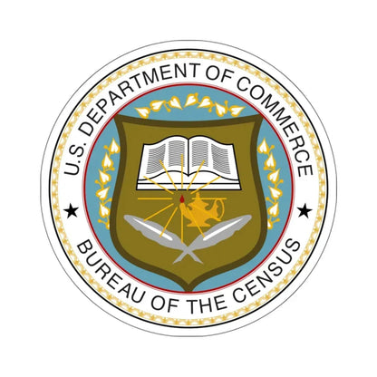 Seal of the United States Census Bureau - STICKER Vinyl Kiss-Cut Decal 6 Inch White - The Sticker Space