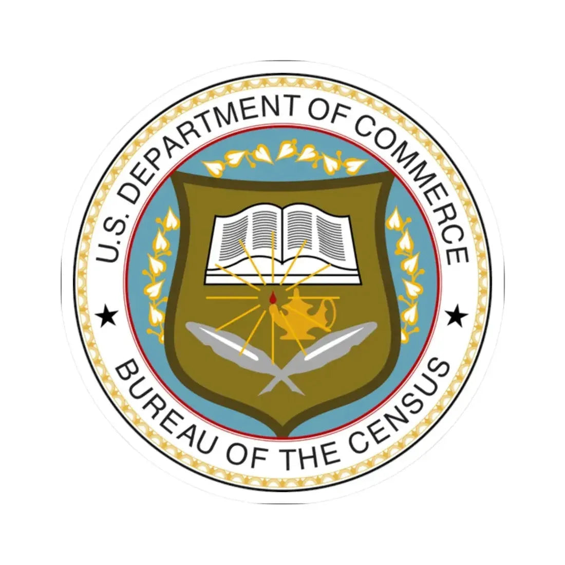 Seal of the United States Census Bureau (United States) STICKER Vinyl Kiss-Cut Decal 2 Inch White - The Sticker Space