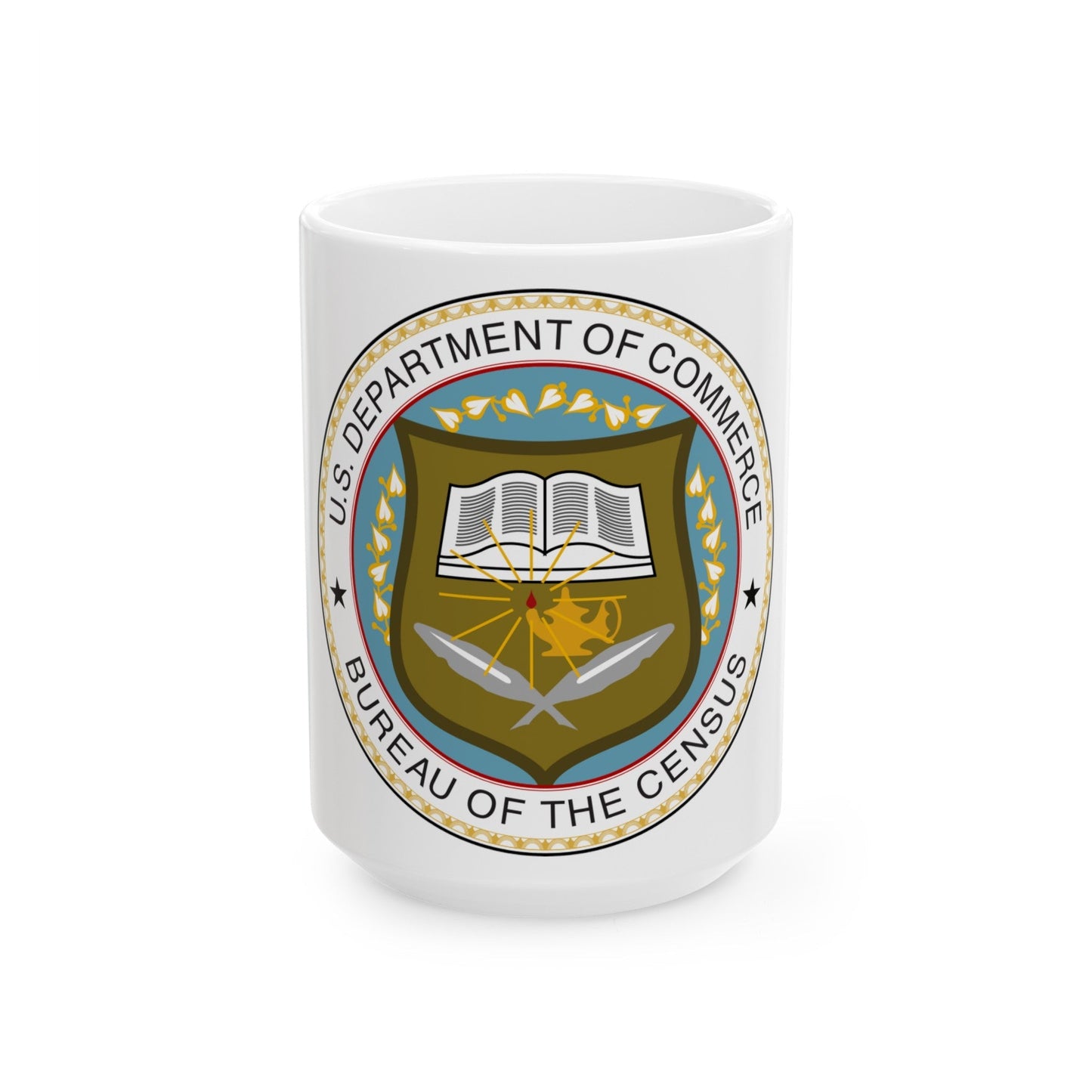 Seal of the United States Census Bureau - White Coffee Mug-15oz-The Sticker Space