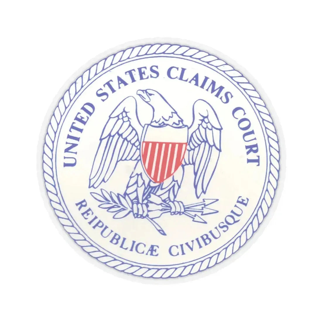 Seal of the United States Claims Court from 1982 to 1992 - STICKER Vinyl Kiss-Cut Decal 4 Inch Transparent - The Sticker Space