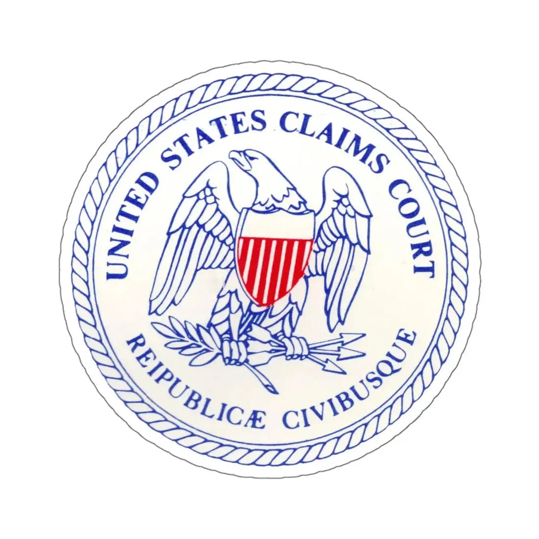 Seal of the United States Claims Court from 1982 to 1992 - STICKER Vinyl Kiss-Cut Decal 6 Inch White - The Sticker Space