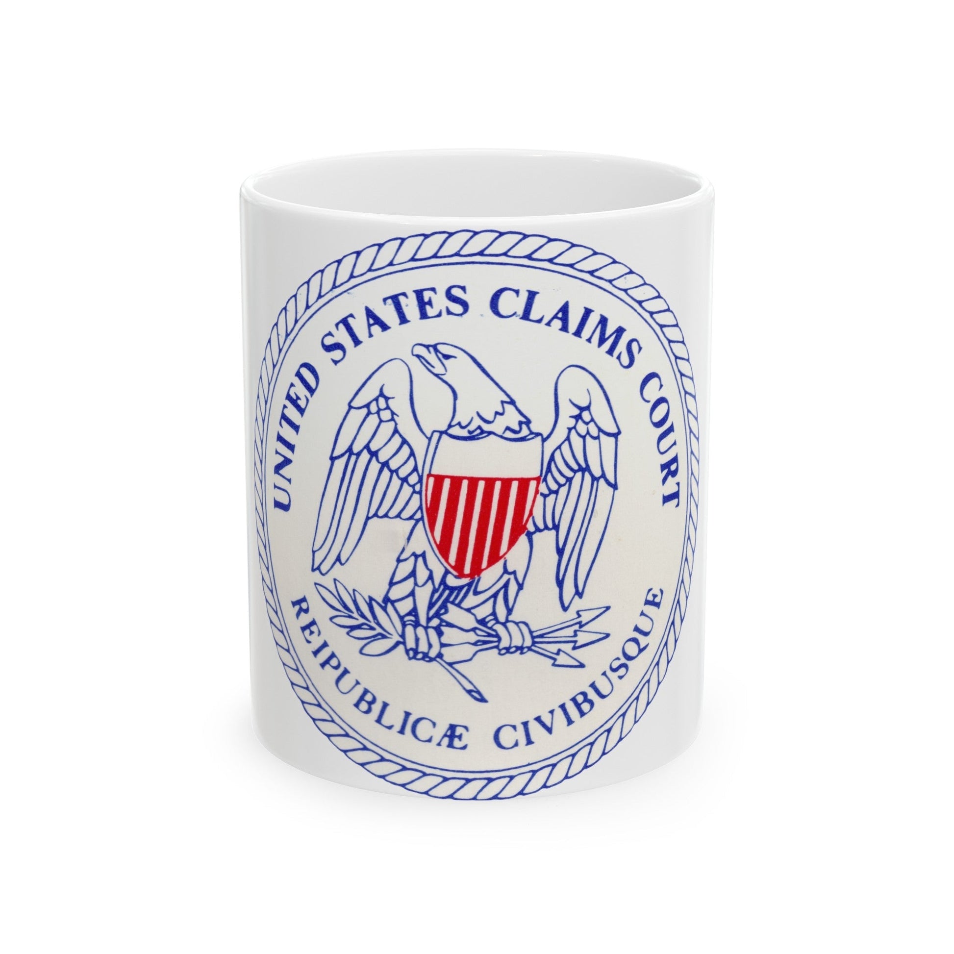 Seal of the United States Claims Court from 1982 to 1992 - White Coffee Mug-11oz-The Sticker Space