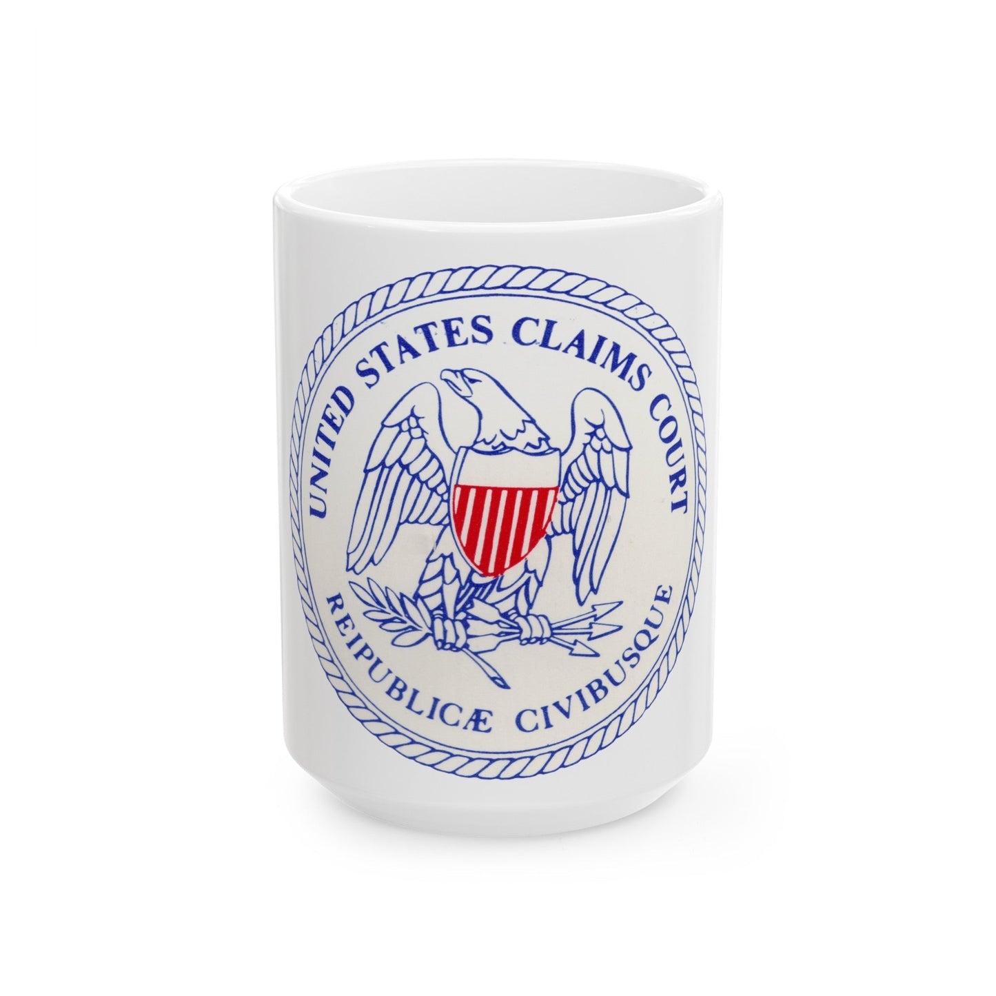 Seal of the United States Claims Court from 1982 to 1992 - White Coffee Mug-15oz-The Sticker Space