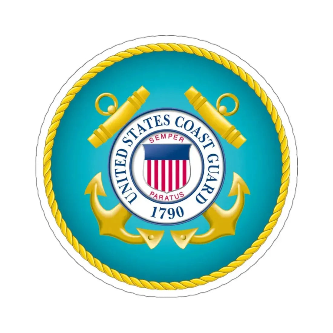 Seal of the United States Coast Guard - STICKER Vinyl Kiss-Cut Decal 3 Inch White - The Sticker Space