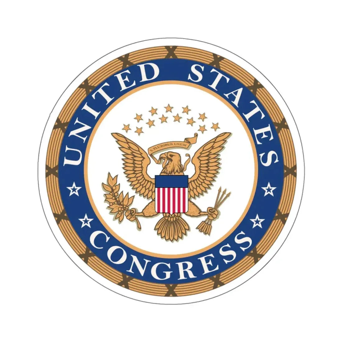 Seal of the United States Congress - STICKER Vinyl Kiss-Cut Decal 6 Inch White - The Sticker Space
