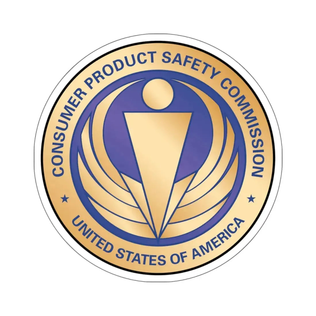 Seal of the United States Consumer Product Safety Commission - STICKER Vinyl Kiss-Cut Decal 6 Inch White - The Sticker Space
