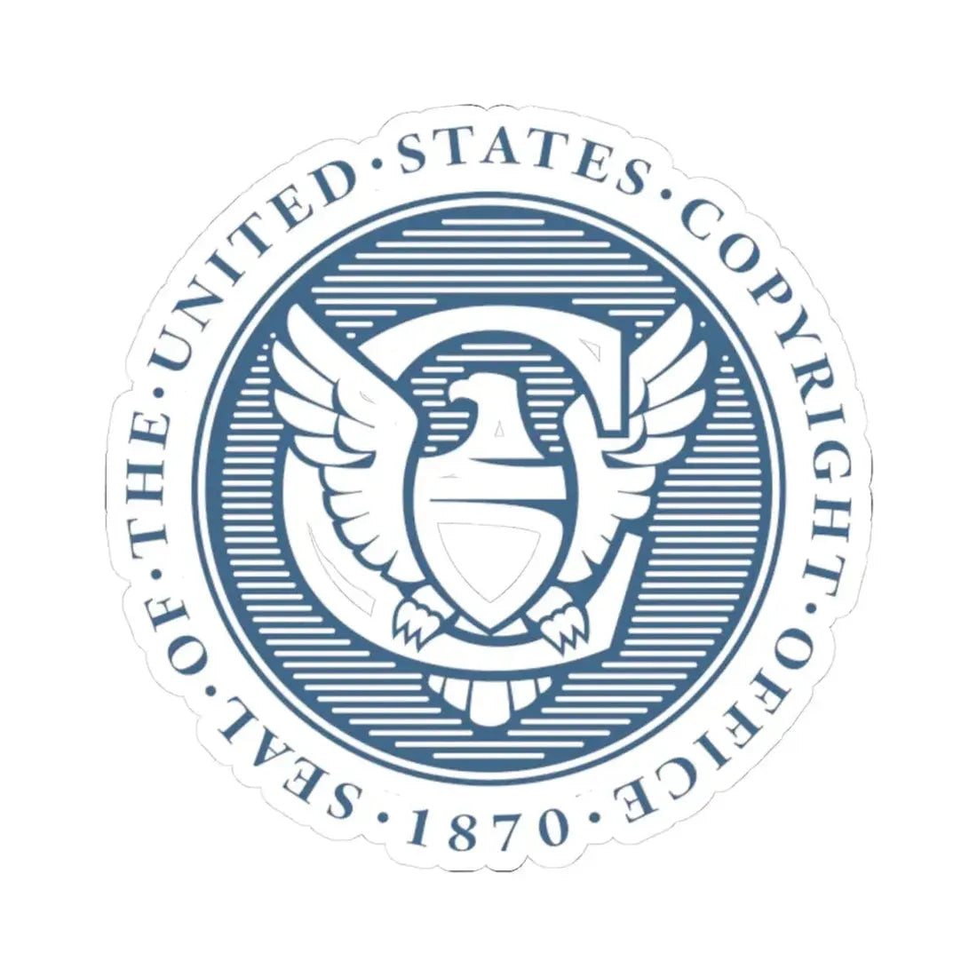 Seal of the United States Copyright Office blue (United States) STICKER Vinyl Kiss-Cut Decal 4 Inch White - The Sticker Space