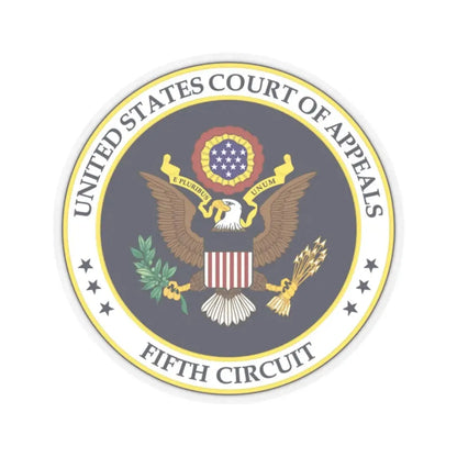 Seal of the United States Court of Appeals for the Fifth Circuit - STICKER Vinyl Kiss-Cut Decal 2 Inch Transparent - The Sticker Space