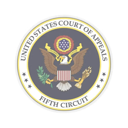 Seal of the United States Court of Appeals for the Fifth Circuit - STICKER Vinyl Kiss-Cut Decal 3 Inch Transparent - The Sticker Space