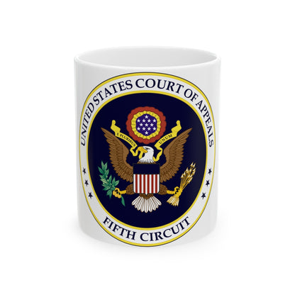 Seal of the United States Court of Appeals for the Fifth Circuit - White Coffee Mug-11oz-The Sticker Space