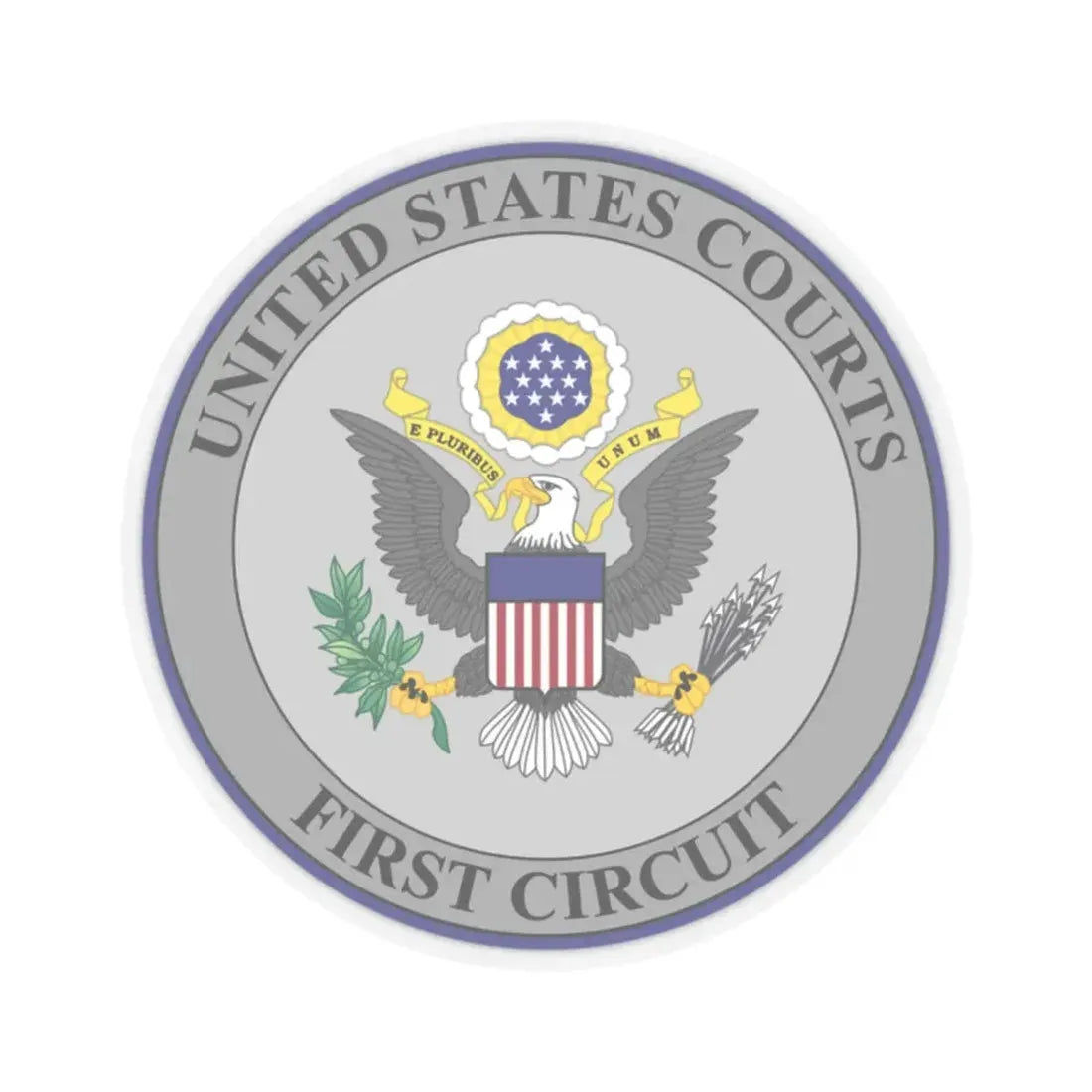 Seal of the United States Court of Appeals for the First Circuit - STICKER Vinyl Kiss-Cut Decal 2 Inch Transparent - The Sticker Space