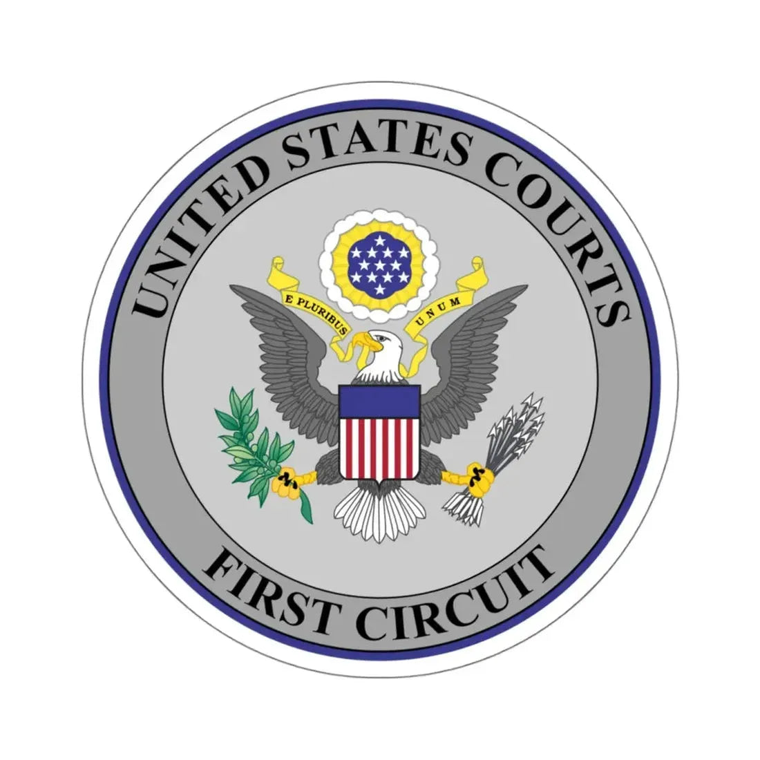 Seal of the United States Court of Appeals for the First Circuit - STICKER Vinyl Kiss-Cut Decal 4 Inch White - The Sticker Space