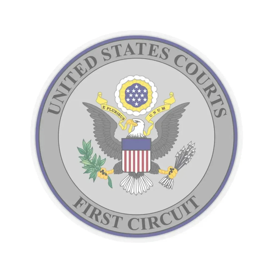 Seal of the United States Court of Appeals for the First Circuit - STICKER Vinyl Kiss-Cut Decal 6 Inch Transparent - The Sticker Space