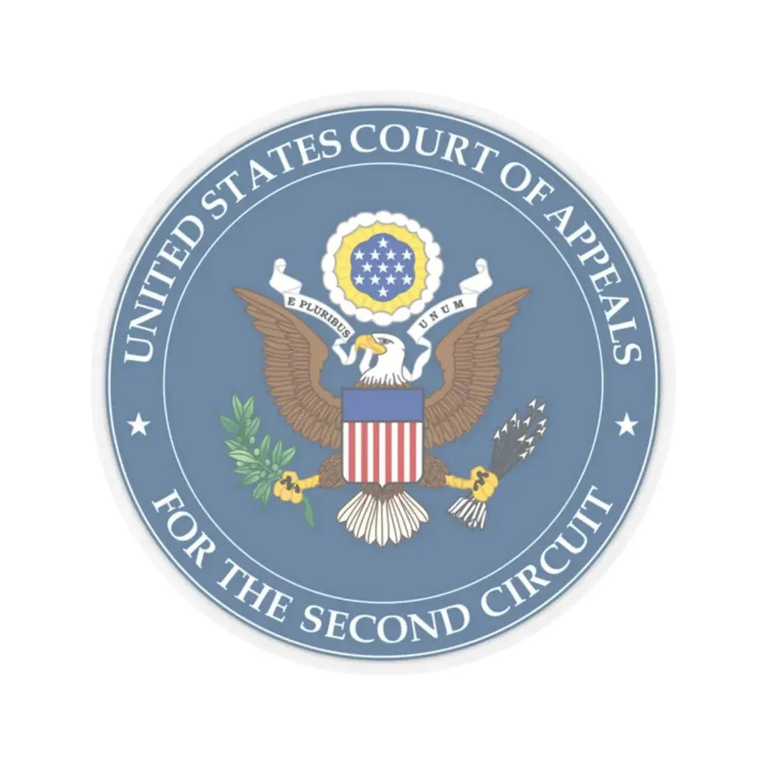 Seal of the United States Court of Appeals for the Second Circuit - STICKER Vinyl Kiss-Cut Decal 2 Inch Transparent - The Sticker Space