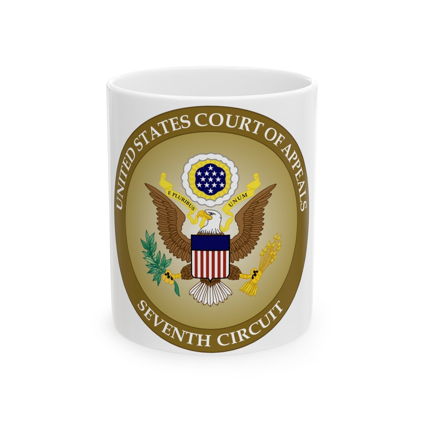 Seal of the United States Court of Appeals for the Seventh Circuit - White Coffee Mug-11oz-The Sticker Space