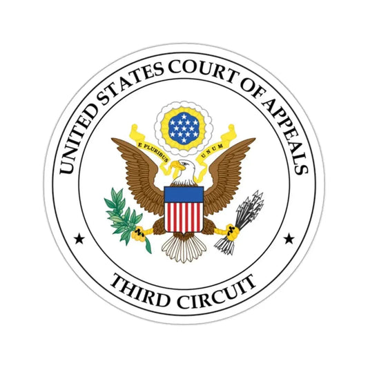 Seal of the United States Court of Appeals for the Third Circuit - STICKER Vinyl Kiss-Cut Decal 2 Inch White - The Sticker Space