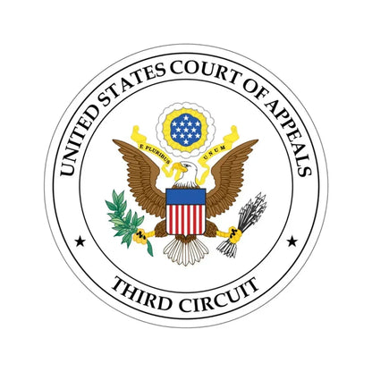 Seal of the United States Court of Appeals for the Third Circuit - STICKER Vinyl Kiss-Cut Decal 6 Inch White - The Sticker Space