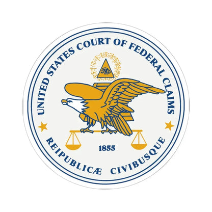 Seal of the United States Court of Federal Claims (United States) STICKER Vinyl Kiss-Cut Decal 6 Inch White - The Sticker Space