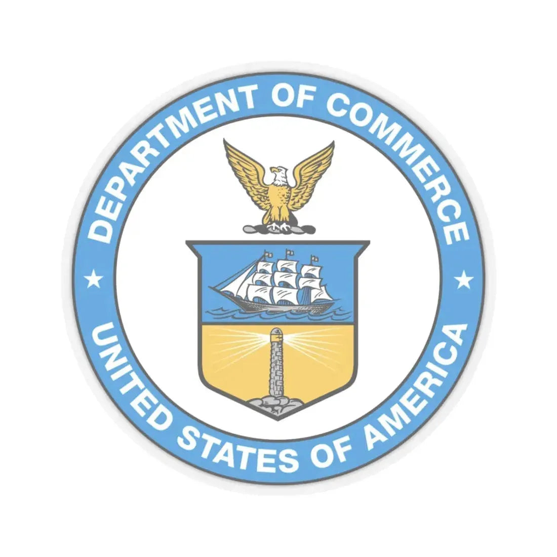 Seal of the United States Department of Commerce - STICKER Vinyl Kiss-Cut Decal 3 Inch Transparent - The Sticker Space