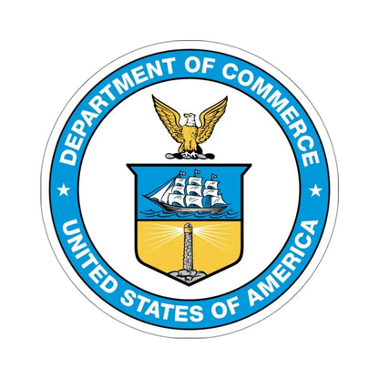 Seal of the United States Department of Commerce - STICKER Vinyl Kiss-Cut Decal 3 Inch White - The Sticker Space