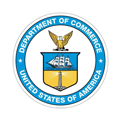 Seal of the United States Department of Commerce - STICKER Vinyl Kiss-Cut Decal 4 Inch White - The Sticker Space