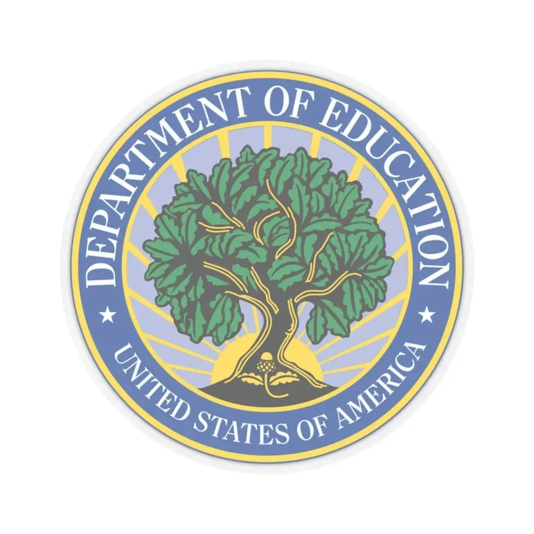 Seal of the United States Department of Education - STICKER Vinyl Kiss-Cut Decal 3 Inch Transparent - The Sticker Space